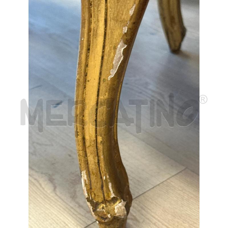 POLTRONCINA PANCHETTA LEGNO DORATA E STOFFA ROSSA | Mercatino dell'Usato Teramo 4