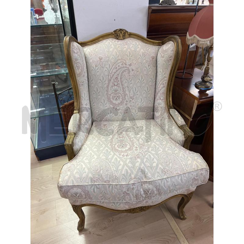 POLTRONE COPPIA STILE BERGERE DORATE E STOFFA. PRESENTANO TARLI | Mercatino dell'Usato Teramo 1