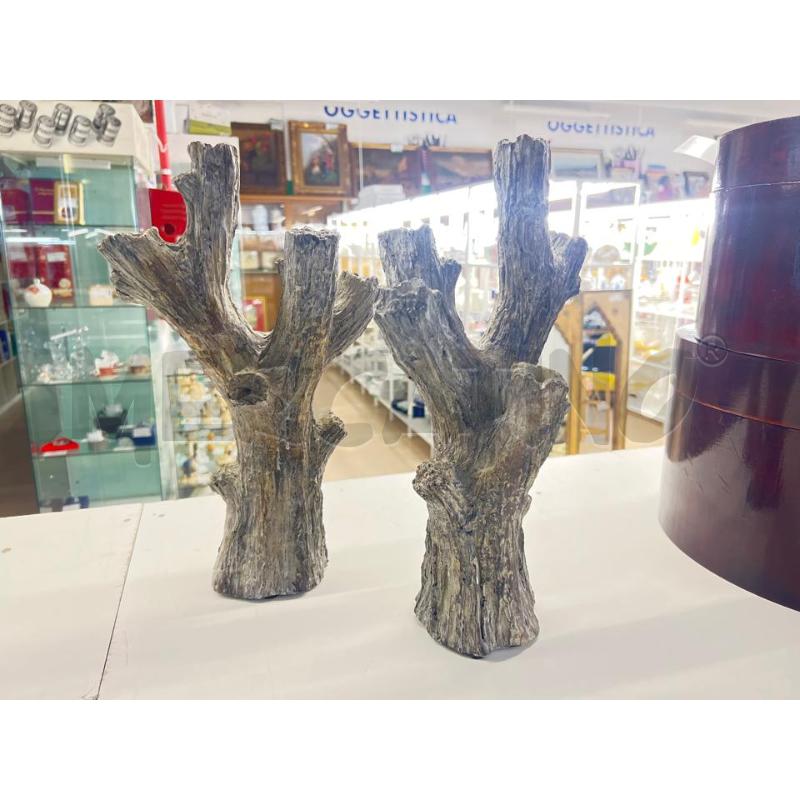 PORTA CANDELE COPPIA A FORMA DI TRONCO D'ALBERO  | Mercatino dell'Usato Teramo 1