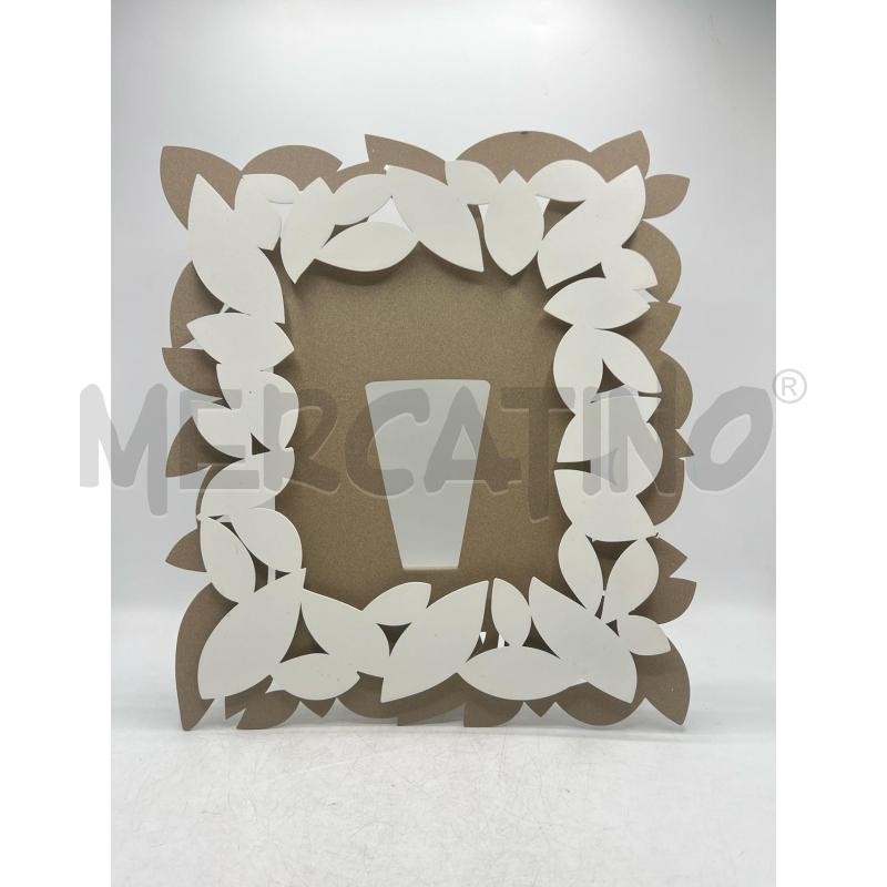 PORTA FOTO ARTE E MESTIERI FERRO FOGLIE BEIGE BIANCO | Mercatino dell'Usato Teramo 1