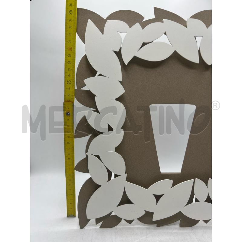 PORTA FOTO ARTE E MESTIERI FERRO FOGLIE BEIGE BIANCO | Mercatino dell'Usato Teramo 4