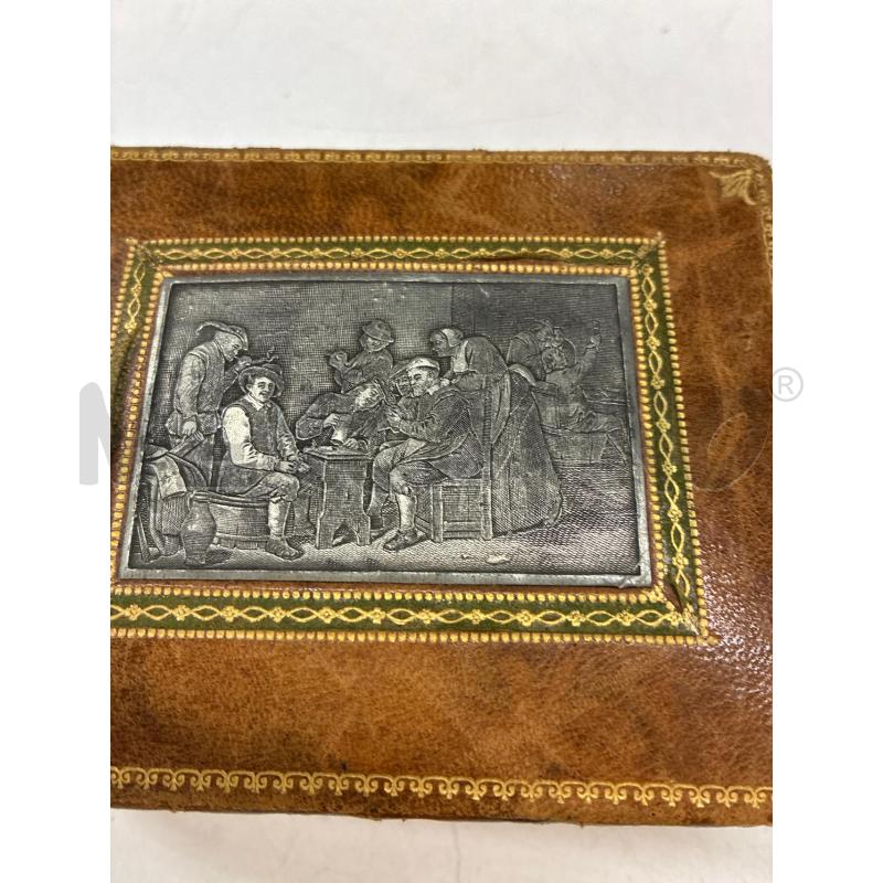 PORTA SIGARETTE SCATOLA LEGNO PELLE LAMINA METALLO INCISA  | Mercatino dell'Usato Teramo 4