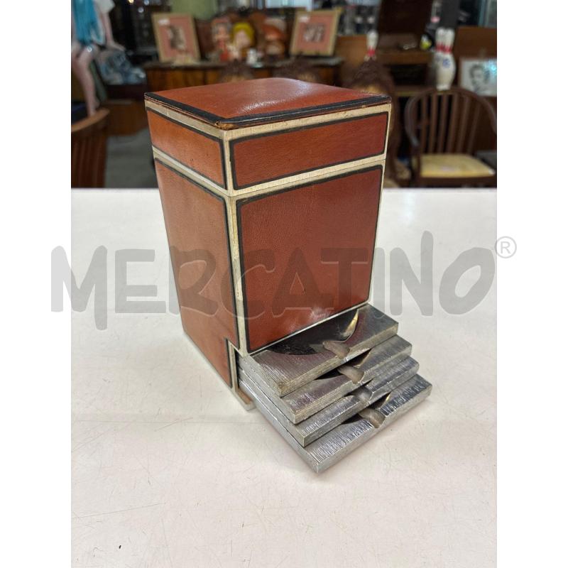 PORTA SIGARETTE VINTAGE METALLO TONI ROSSI + 4 POSACENRI ESTRAIBILI - DESIGN VINTAGE  | Mercatino dell'Usato Teramo 2