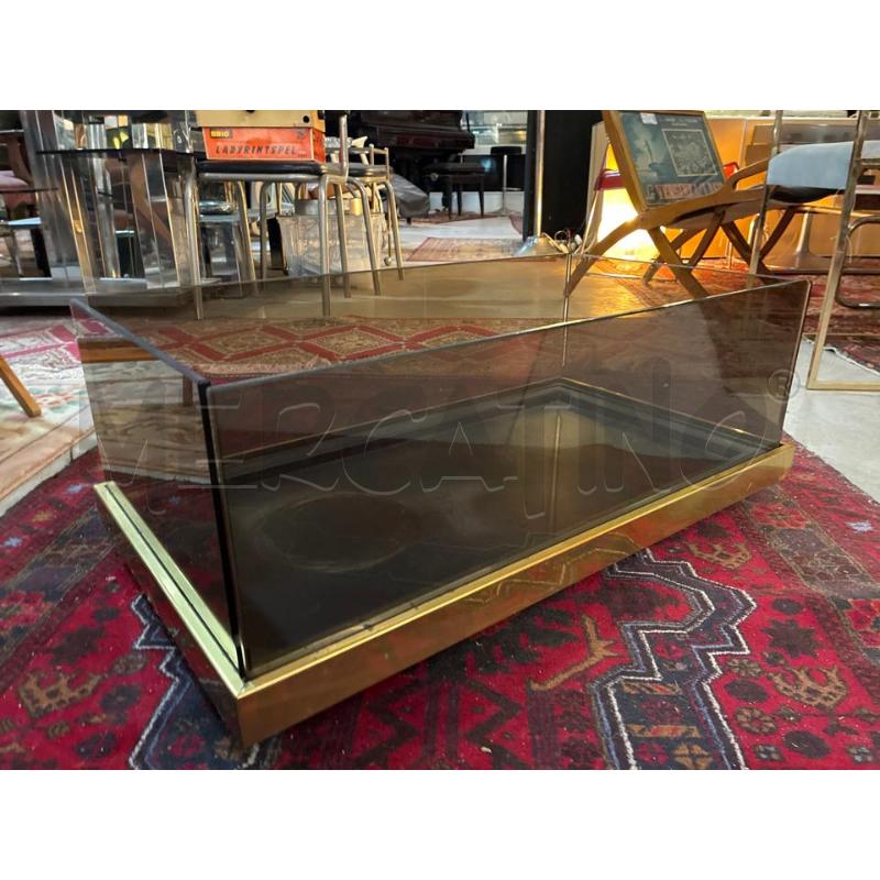 PORTA VASO IN OTTONE VETRO FUME' MASCAGNI 75X42H30 | Mercatino dell'Usato Teramo 3
