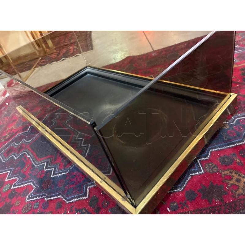 PORTA VASO IN OTTONE VETRO FUME' MASCAGNI 75X42H30 | Mercatino dell'Usato Teramo 4