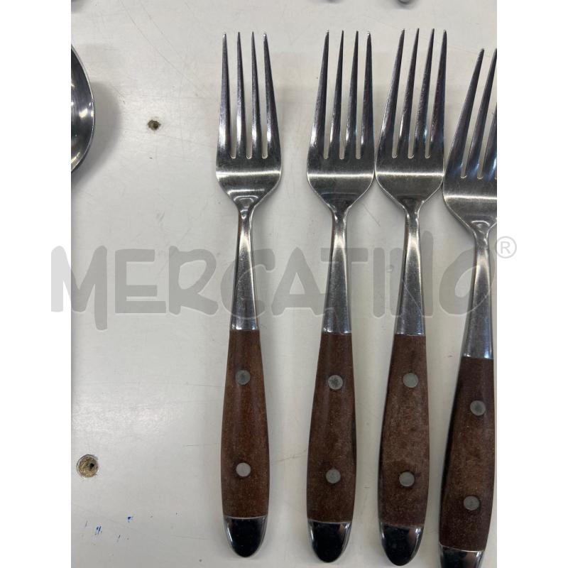 POSATE PZ. 6+6+6+6 MANICO LEGNO  | Mercatino dell'Usato Teramo 2