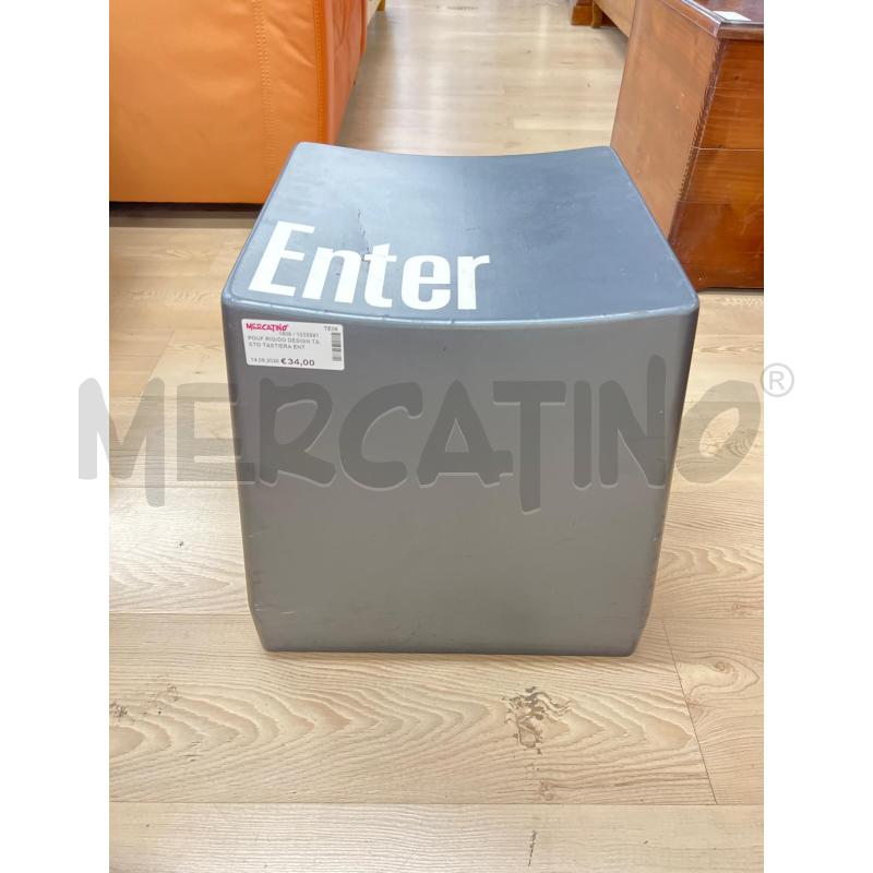 POUF RIGIDO DESIGN TASTO TASTIERA ENTER 40X40X40CM | Mercatino dell'Usato Teramo 1