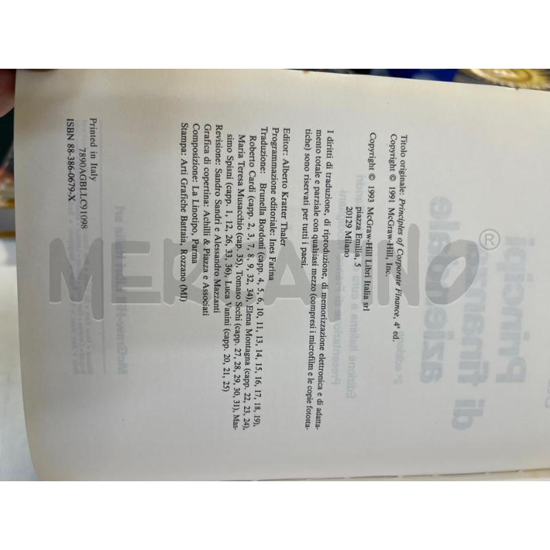 PRINCIPI DI FINANZA AZIENDALE 2ED. 1993 BREALEY / MYERS | Mercatino dell'Usato Teramo 3