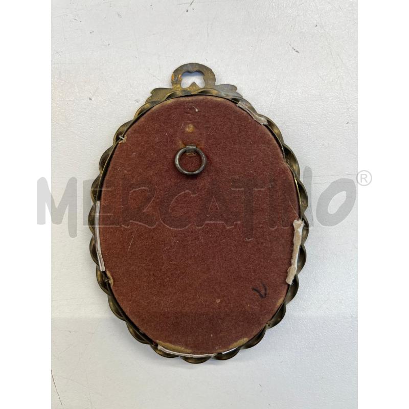 QUADRETTO EPOCA VOLTO DAMA TIPO CAMEO OVALE + CORNICE METALLO 8X12CM | Mercatino dell'Usato Teramo 3