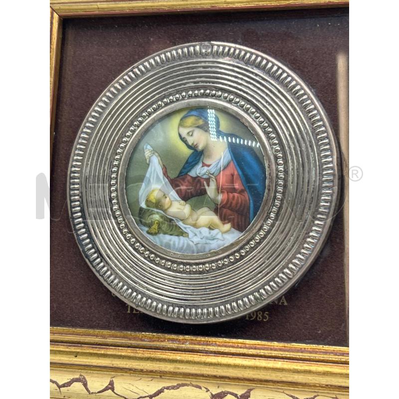 QUADRETTO MADONNA DIPINTA . CORNICETTA ARG | Mercatino dell'Usato Teramo 1