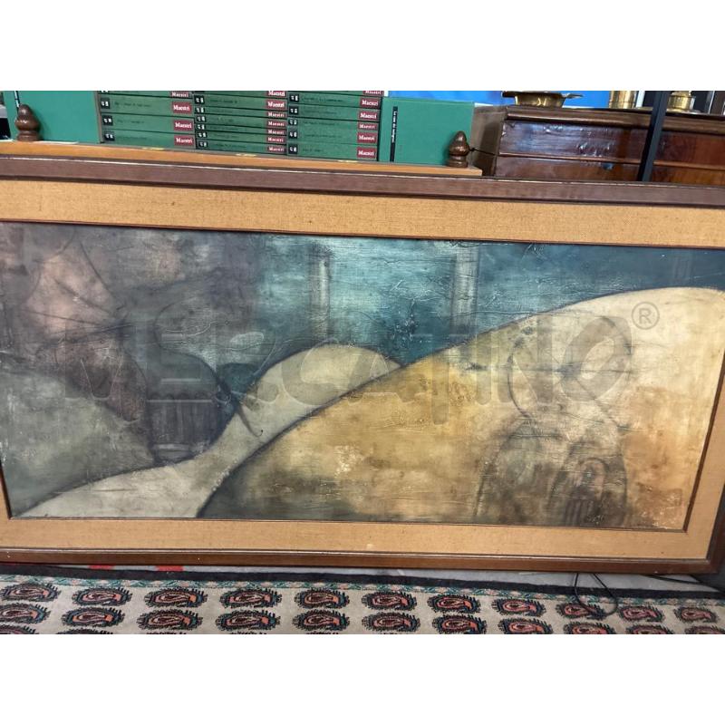 QUADRO ASTRATTO DANIELA LUCIANI TECNICA MISTA SU MASONITE 166X86 | Mercatino dell'Usato Teramo 2