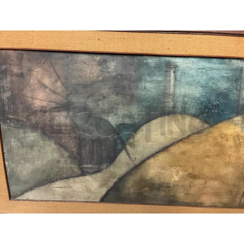 QUADRO ASTRATTO DANIELA LUCIANI TECNICA MISTA SU MASONITE 166X86 | Mercatino dell'Usato Teramo 4