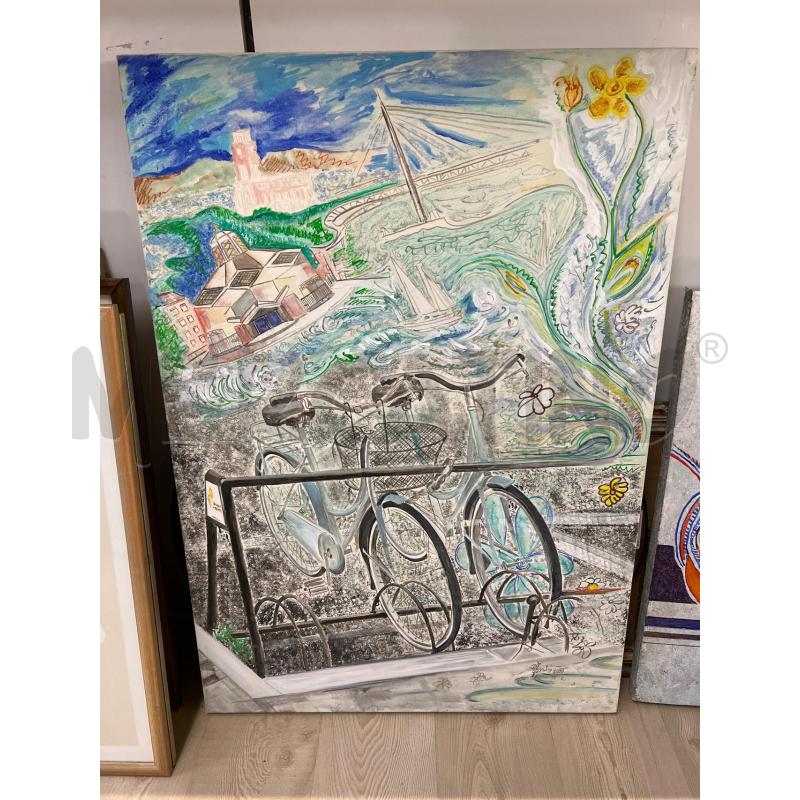 QUADRO ASTRATTO PAESAGGIO BALCONE GRANDI DIMENSIONI | Mercatino dell'Usato Teramo 1