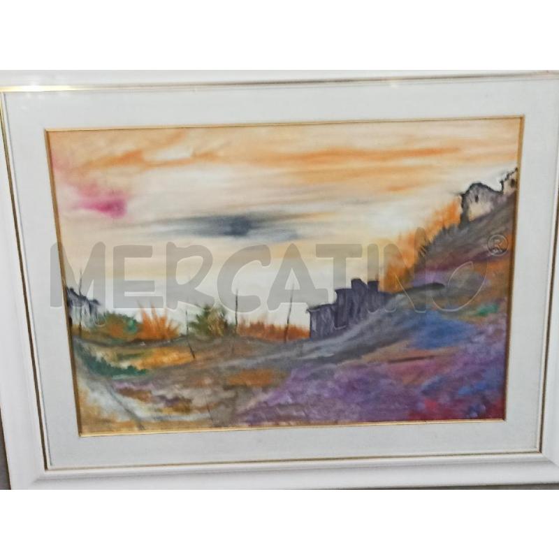 QUADRO CASOLARI PAESAGGIO OLIO SU TELA CORNICE BIANCA 73X94 | Mercatino dell'Usato Teramo 2