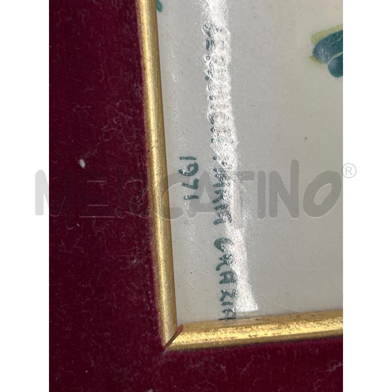 QUADRO CASTELLI CERAMICA FIORI + CORNICE LEGNO DORATA | Mercatino dell'Usato Teramo 3