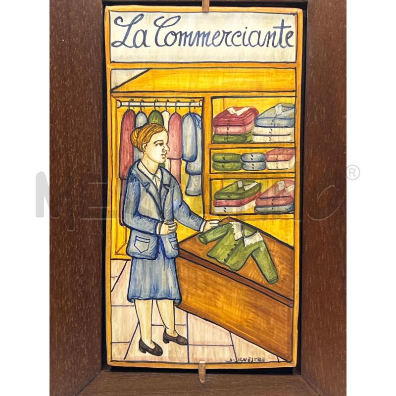 QUADRO CASTELLI LA COMMERCIANTE CORNICE LEGNO | Mercatino dell'Usato Teramo 2