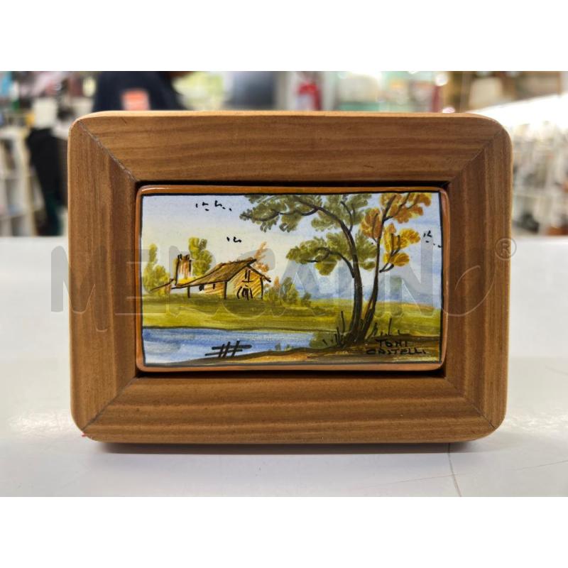 QUADRO CASTELLI MAIOLICA PAESAGGIO CORNICETTA LEGNO | Mercatino dell'Usato Teramo 1