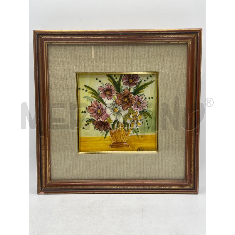 QUADRO CERAMICA CASTELLI FIORI VASO | Mercatino dell'Usato Teramo 1