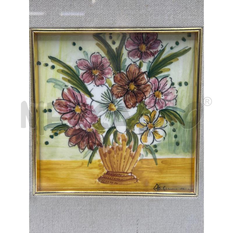 QUADRO CERAMICA CASTELLI FIORI VASO | Mercatino dell'Usato Teramo 2