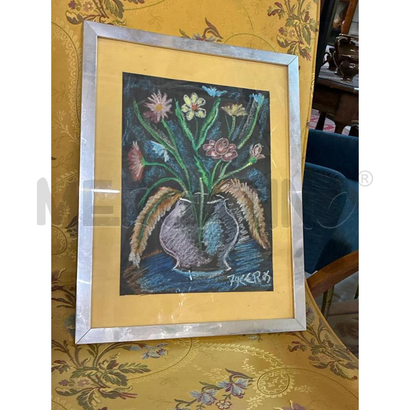QUADRO CEROS 79 VASO CON FIORI CERA SU CARTONCINO | Mercatino dell'Usato Teramo 1