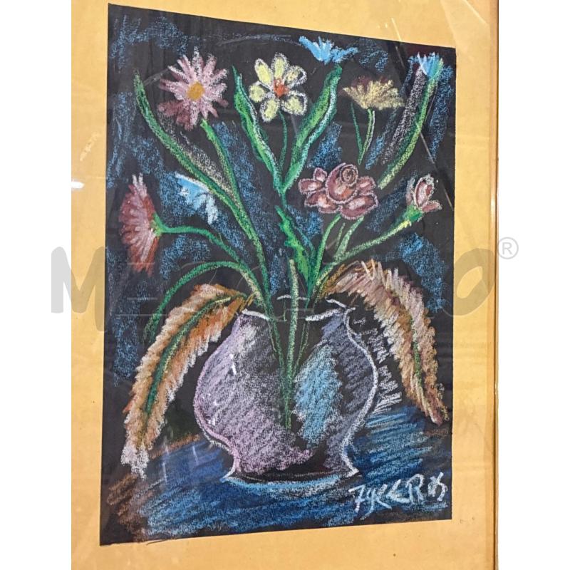 QUADRO CEROS 79 VASO CON FIORI CERA SU CARTONCINO | Mercatino dell'Usato Teramo 2