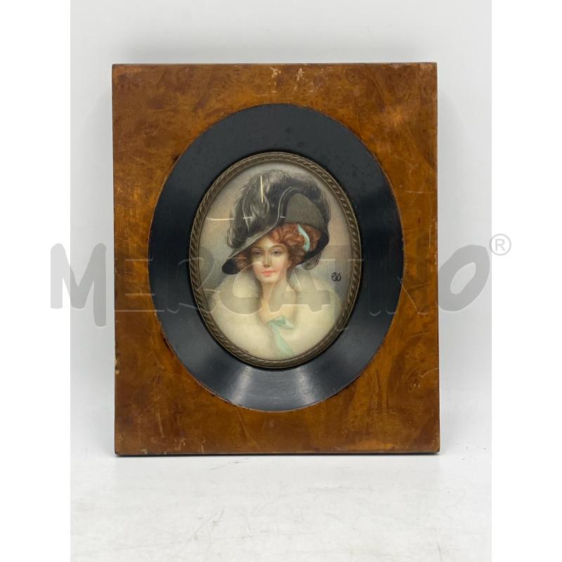 QUADRO DIPINTO EPOCA DONNA OVALE T RADICA  | Mercatino dell'Usato Teramo 1