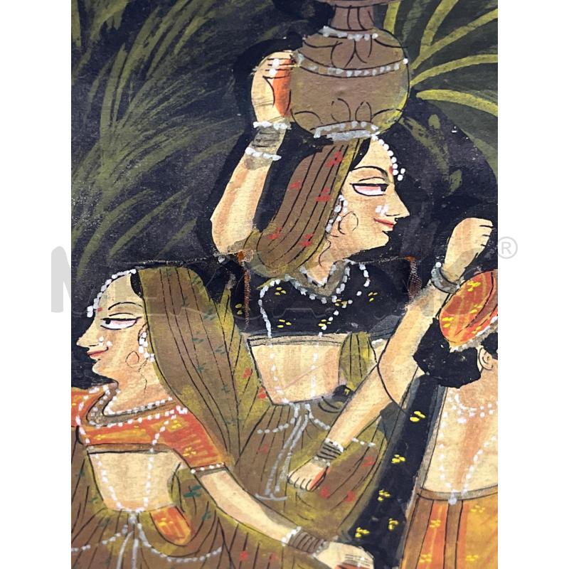 QUADRO DIPINTO INDIANO TRADIZIONALE STILE PICHWAI SCENA MITOLOGICA DELLA RAAS LEELA 117X94CM | Mercatino dell'Usato Teramo 2