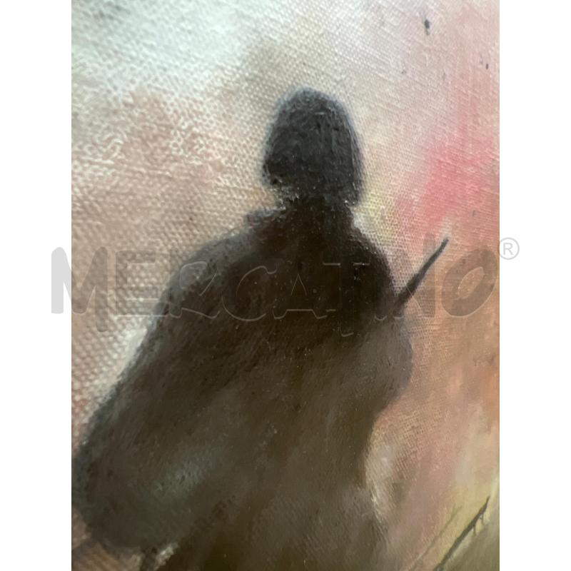 QUADRO DIPINTO OLIO SCENA GUERRA STILE VIETNAM - TONI ROSSO NERO - FIRMA MALVEZZO | Mercatino dell'Usato Teramo 4