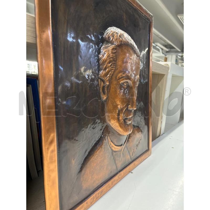 QUADRO EPOCA IN RAME ALTORILIEVO VOLTO UOMO  44X50 | Mercatino dell'Usato Teramo 4