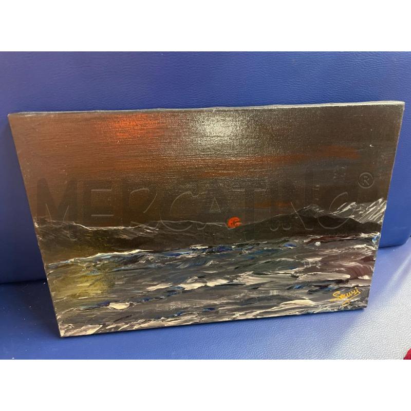 QUADRO GENNARO SANZI ONDE NERE OLIO SU TELA 30X45 | Mercatino dell'Usato Teramo 1