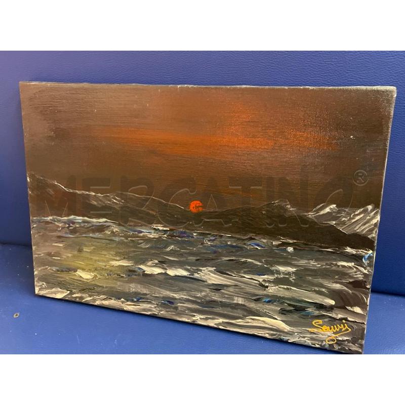 QUADRO GENNARO SANZI ONDE NERE OLIO SU TELA 30X45 | Mercatino dell'Usato Teramo 2