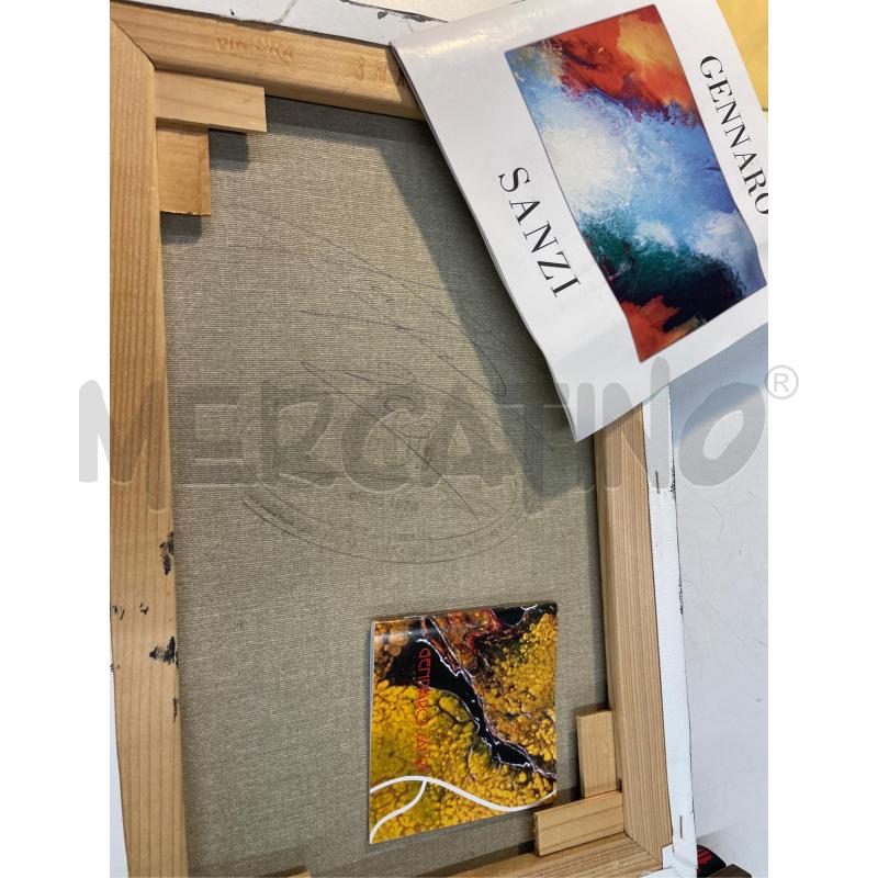 QUADRO GENNARO SANZI ONDE NERE OLIO SU TELA 30X45 | Mercatino dell'Usato Teramo 4