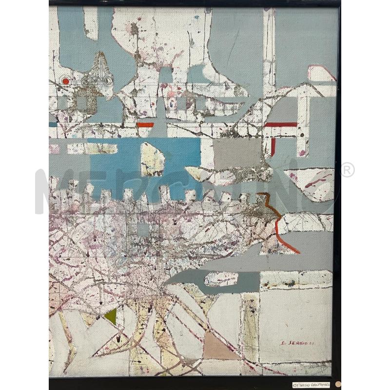 QUADRO GIANFRANCO SERGIO ASTRATTISMO FUTURISTA PROB BOVINO FIRAMTO 1982 - 80X65CM | Mercatino dell'Usato Teramo 3