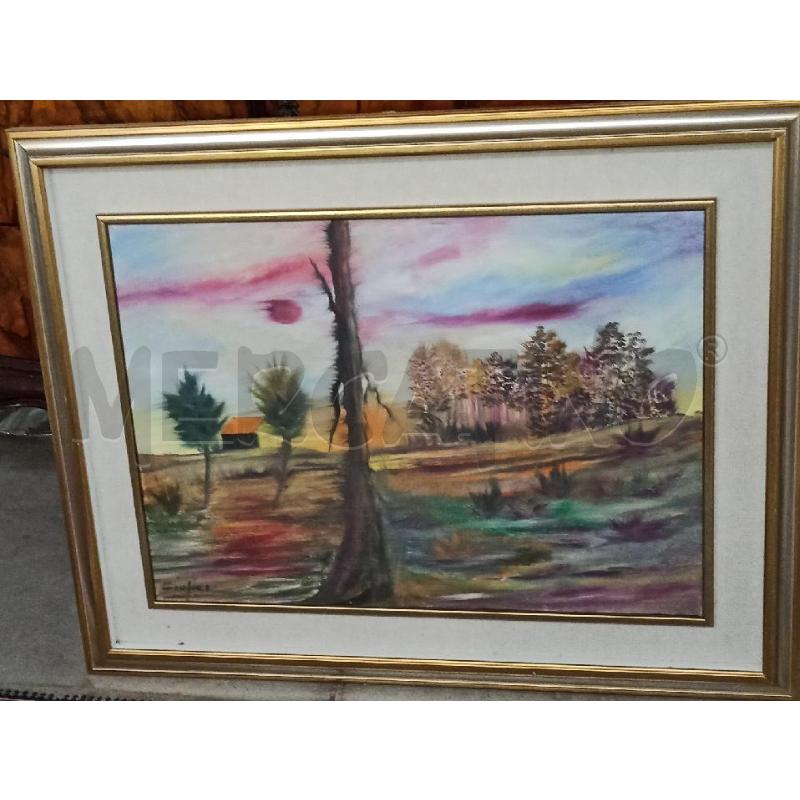 QUADRO GIUDICI PAESAGGIO OLIO SU TELA CORNICE DORATA 72X92 | Mercatino dell'Usato Teramo 1