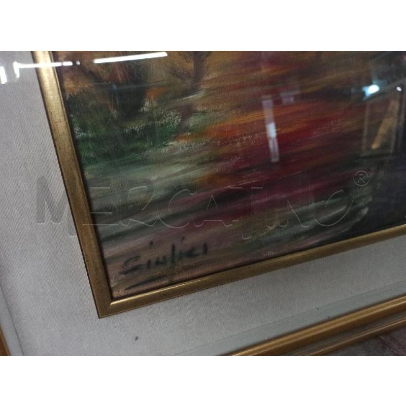 QUADRO GIUDICI PAESAGGIO OLIO SU TELA CORNICE DORATA 72X92 | Mercatino dell'Usato Teramo 4