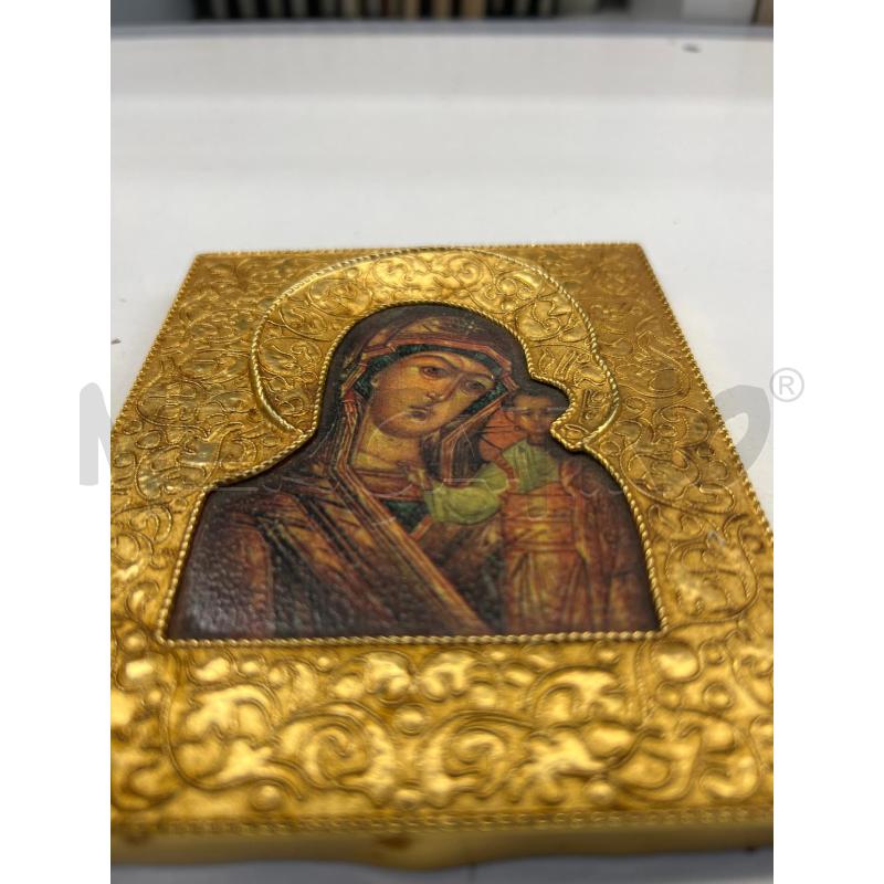 QUADRO ICONA MADONNA CORNICE METALLO DORATA | Mercatino dell'Usato Teramo 2