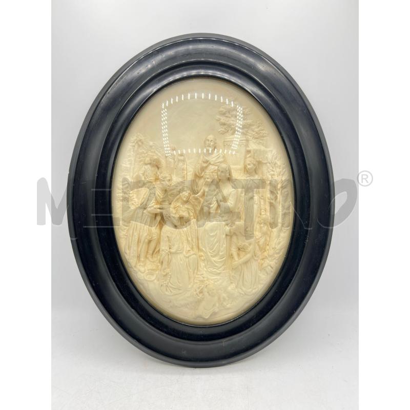 QUADRO IN SCHIUMA DI MARE - EPOCA XIX -XX SECOLO - MADONNA CON BAMBINO FRANCIA . CORNICE LEGNO 22X30 | Mercatino dell'Usato Teramo 1