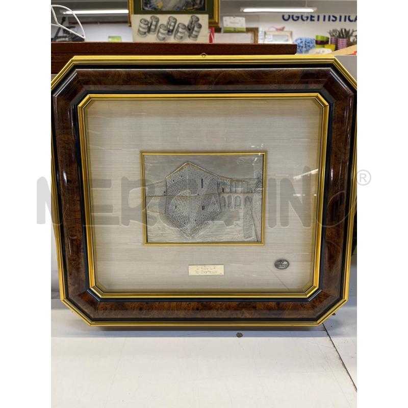 QUADRO LAM ARG L'AQUILA IL CASTELLO + CORNICE RADICA 42X37 | Mercatino dell'Usato Teramo 1