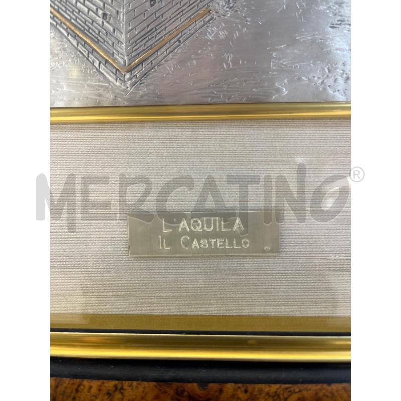 QUADRO LAM ARG L'AQUILA IL CASTELLO + CORNICE RADICA 42X37 | Mercatino dell'Usato Teramo 3