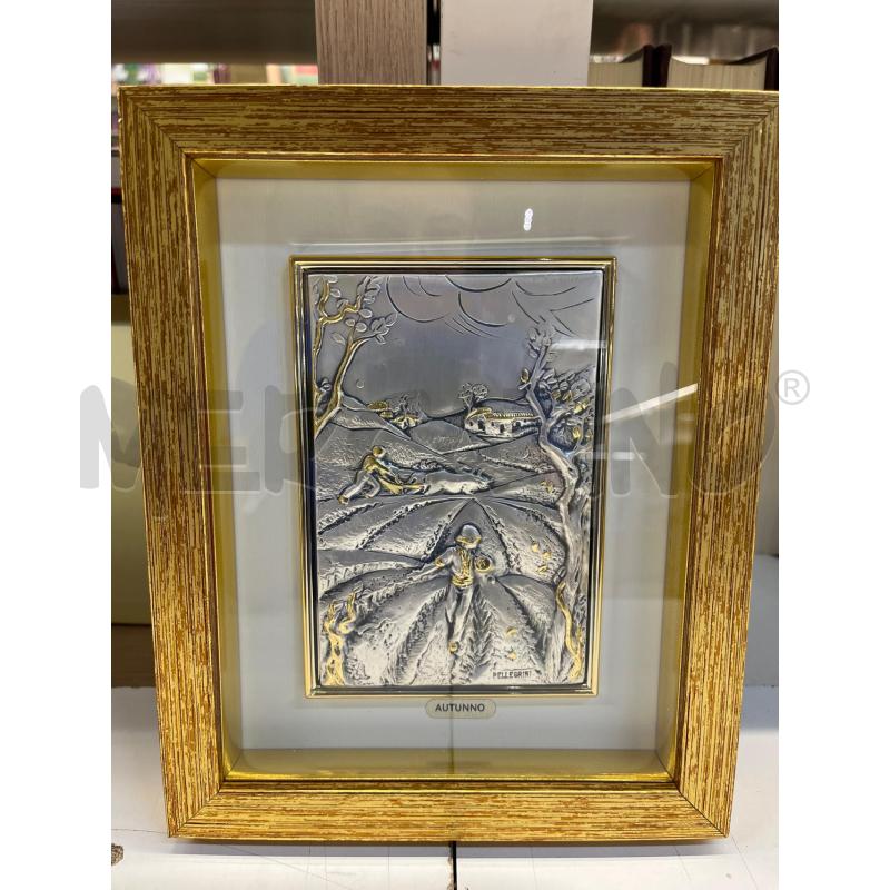 QUADRO LAM ARG PAESAGGIO AUTUNNO CORNICE DORATA | Mercatino dell'Usato Teramo 1