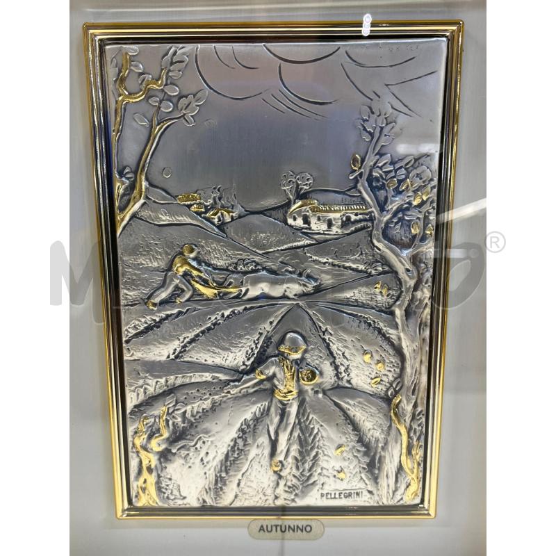 QUADRO LAM ARG PAESAGGIO AUTUNNO CORNICE DORATA | Mercatino dell'Usato Teramo 2