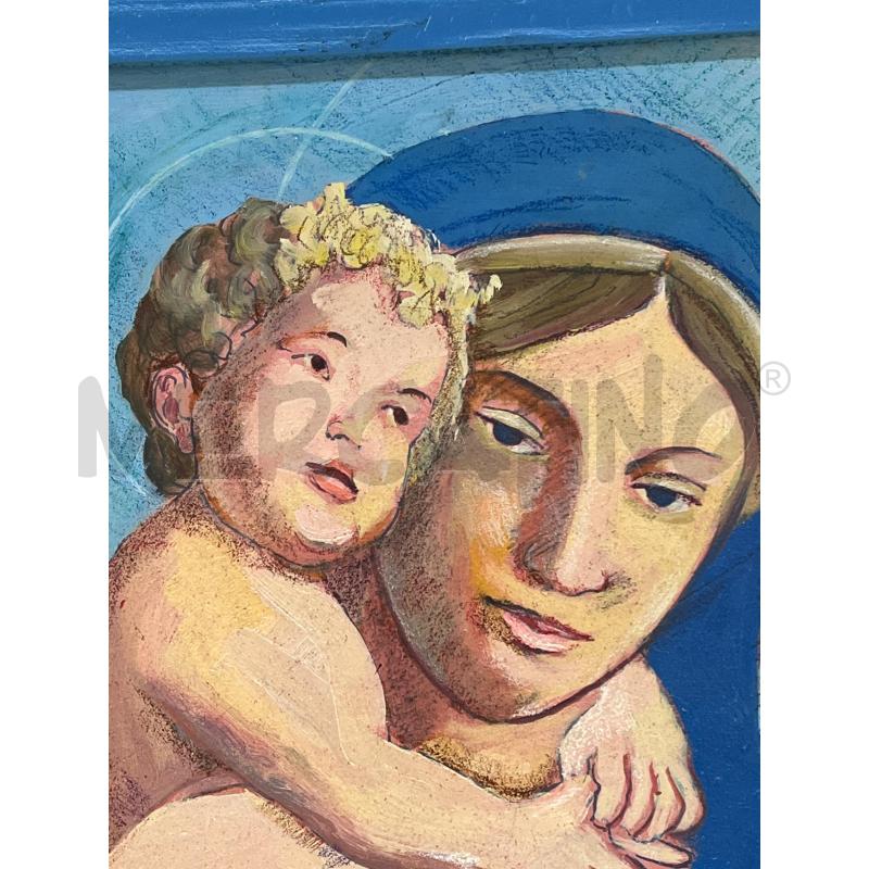 QUADRO MADONNA CON BAMBINO CORNICE BLU | Mercatino dell'Usato Teramo 2