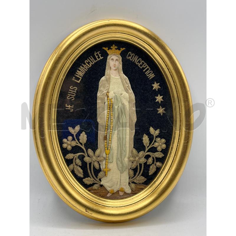QUADRO MADONNA FATTA A MANO OVALE LEGNO DOR | Mercatino dell'Usato Teramo 1