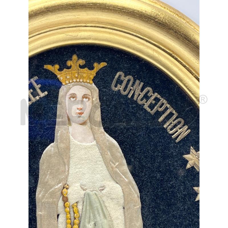 QUADRO MADONNA FATTA A MANO OVALE LEGNO DOR | Mercatino dell'Usato Teramo 3