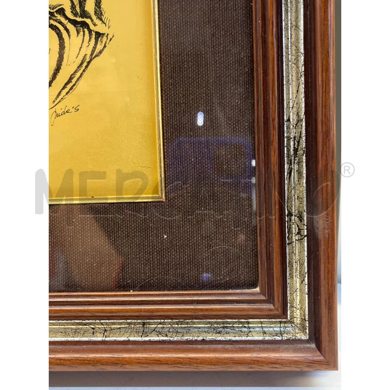 QUADRO MADONNA SU LAMINA DORATA CORNICETTA LEGNO | Mercatino dell'Usato Teramo 3