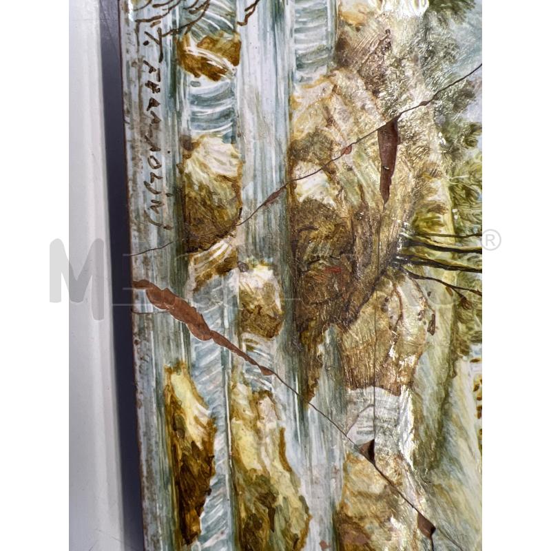 QUADRO MAIOLICA CASTELLI PAESAGGIO LESIONATA T FACCIOLINI  20X20CM | Mercatino dell'Usato Teramo 2