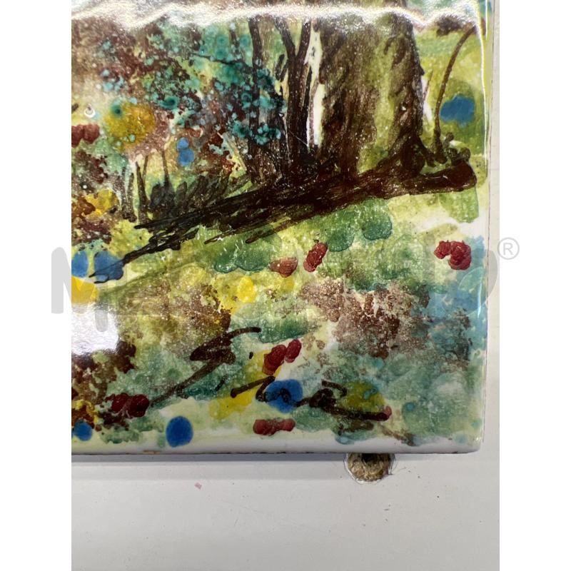 QUADRO MAIOLICA CERAMICA CASTELLI PAESAGGIO 15X30 CM  | Mercatino dell'Usato Teramo 2