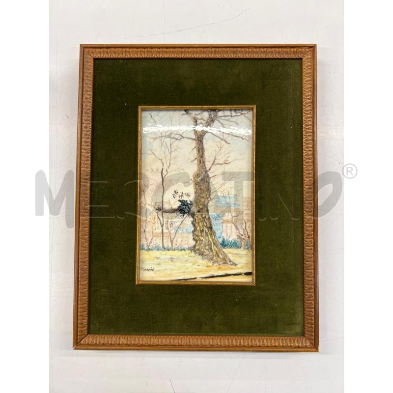 QUADRO MAIOLICA PAESAGGIO ALBERO A FIRMA SONCINI | Mercatino dell'Usato Teramo 1