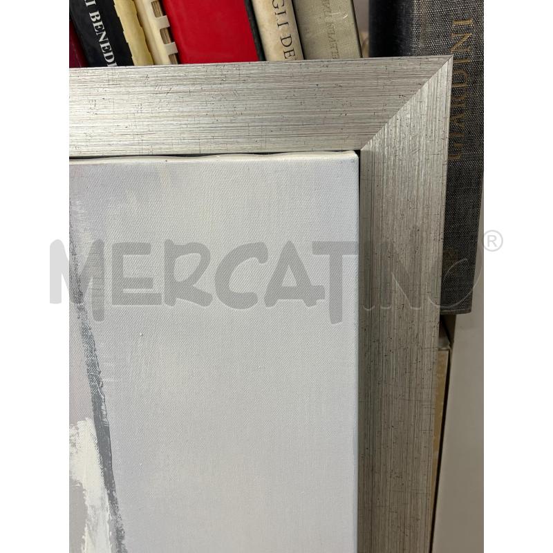 QUADRO MODERNO BIANCO E ARGENTATO ASTRATTO RILIEVO | Mercatino dell'Usato Teramo 3