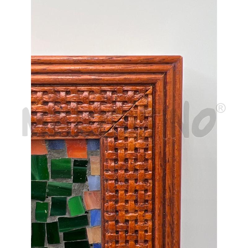 QUADRO MOSAICO ARTIGIANALE VETRI VERDI NATURA MORTA CORNICE LEGNO | Mercatino dell'Usato Teramo 3